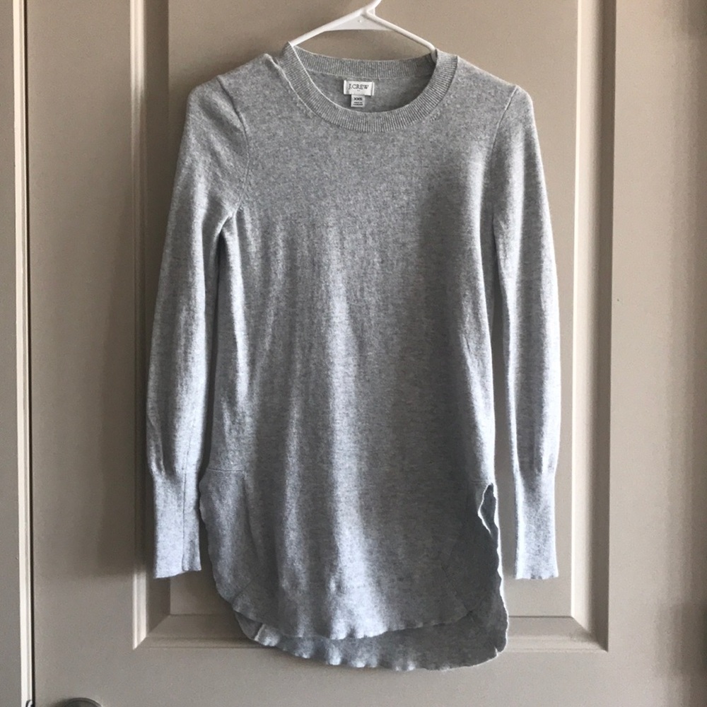 Gray Wool Tunic Sweater